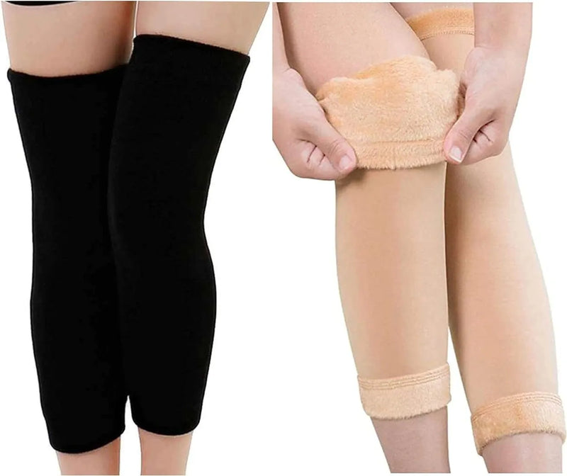 Fleece-Lined Leg Warmers  Warm Wool Knee Pads – Men & Women, 1 Pair