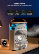 Usb Electric Portable Air Conditioner Fan | Humidifier Function | Led Night Light Water Mist + Free Gift