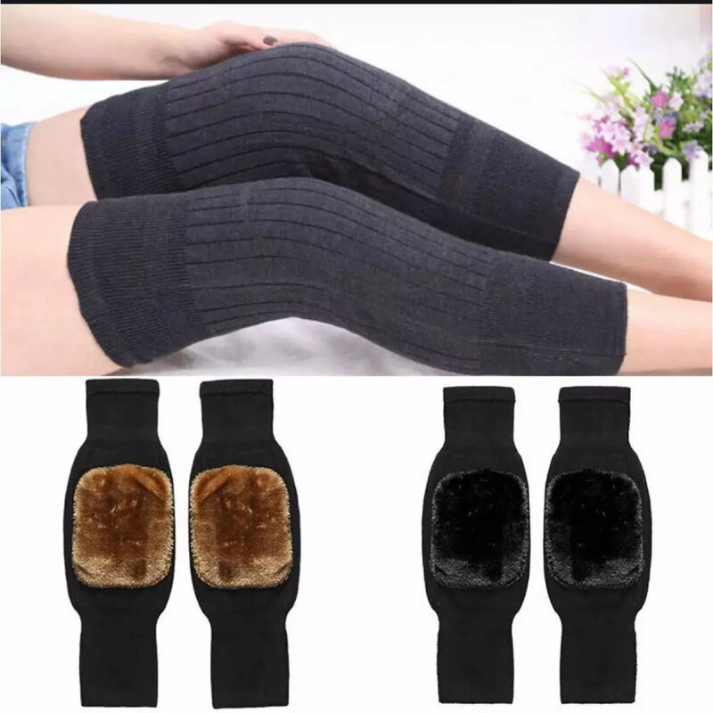 Fleece-Lined Leg Warmers  Warm Wool Knee Pads – Men & Women, 1 Pair
