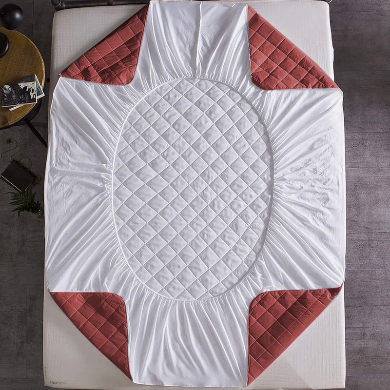 Premium Ultra Soft Cotton Quilted Waterproof Mattress Protector – Double Bed (WHITE)