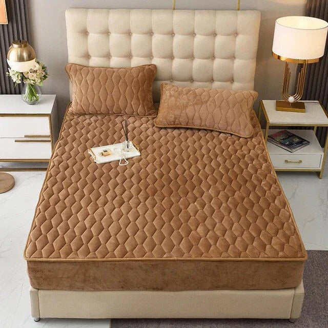 Premium Quilted Waterproof Mattress Protector – Double Bed  ( Light Copper)