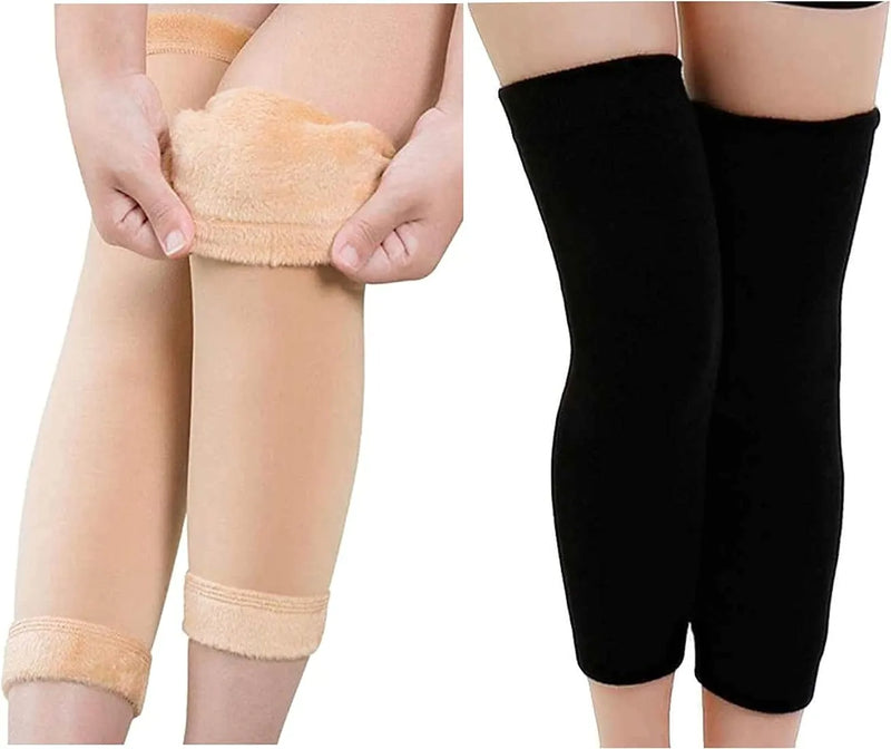 Fleece-Lined Leg Warmers  Warm Wool Knee Pads – Men & Women, 1 Pair